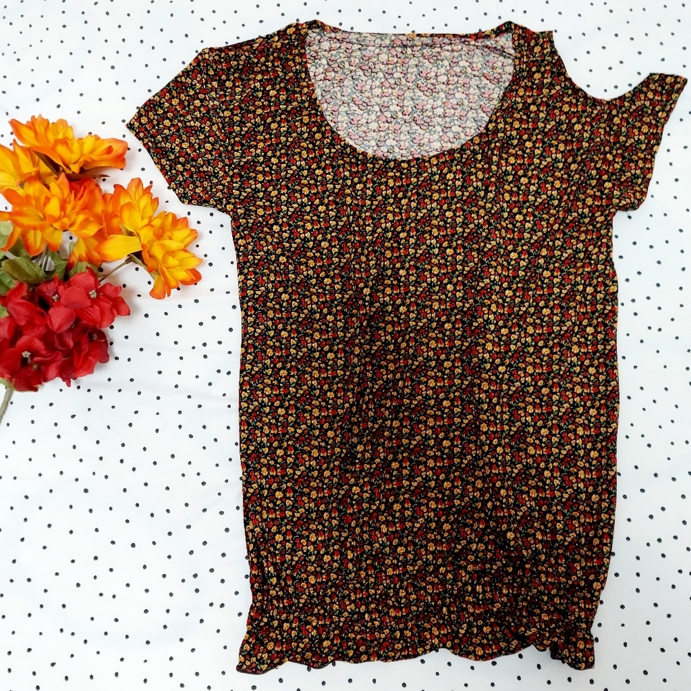 Floral Print | Off-shoulder Blouse